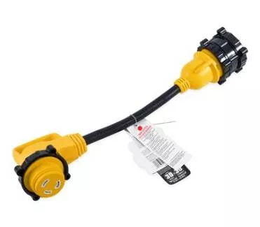 Camco 30Amp Power Grip 18" Dogbone - w / M-Locking / 90F-Locking Adapter• 55532