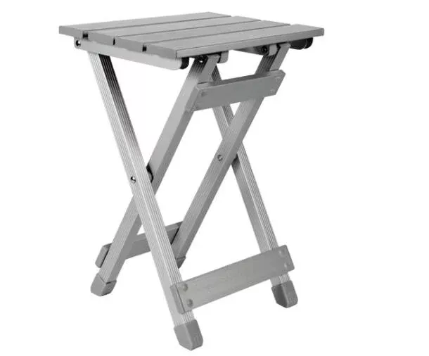 Camco Aluminum Fold-Away Small Side Table – Silver• 51890