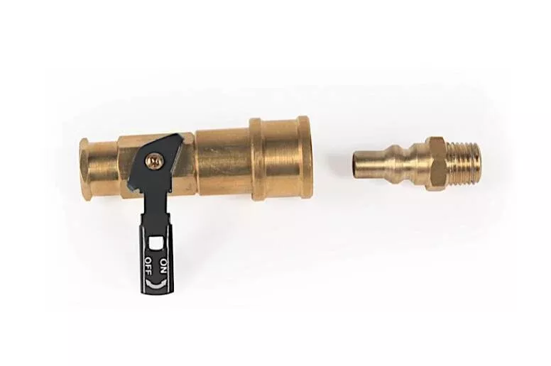 Camco Brass Low Pressure Quick Connect Valve for Low Pressure Propane Systems (1/4" Female Thread to 1/4" Female Quick Connect)• 59853