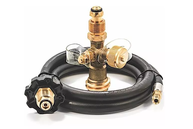Camco Brass LP Gas Tee with 5′ Hose• 59125