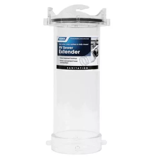 Camco Clear Sewer Hose Extender - 9" Straight Adapter• 39592