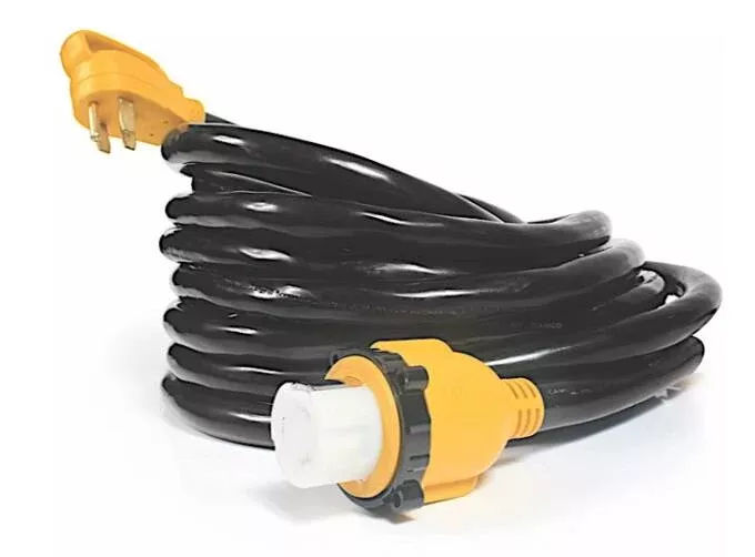 Camco Power Grip Extension Cord Locking Electrical Adapter – 50 Amp – 25’• 55542