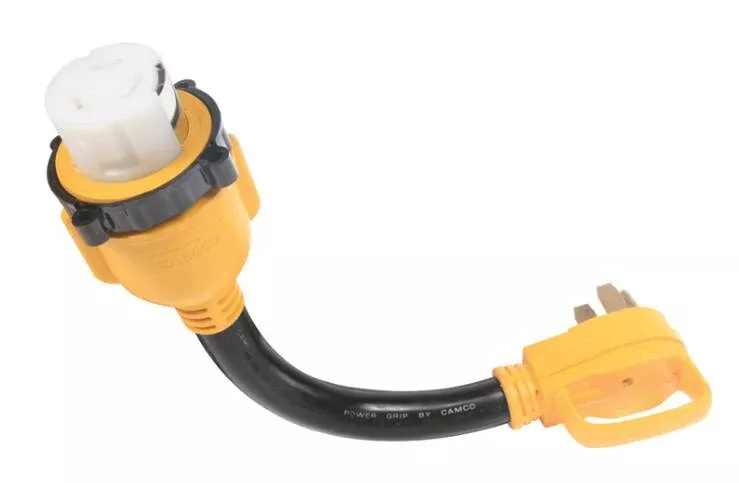 Camco Power Grip Locking Electrical Adapter – 50 Amp – 18″• 55552