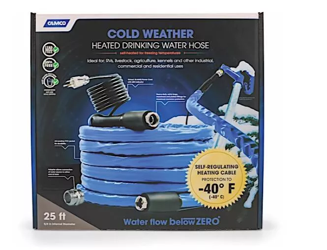 Camco Premium Heated Drinking Water Hose 5/8″ x 25’• 22922