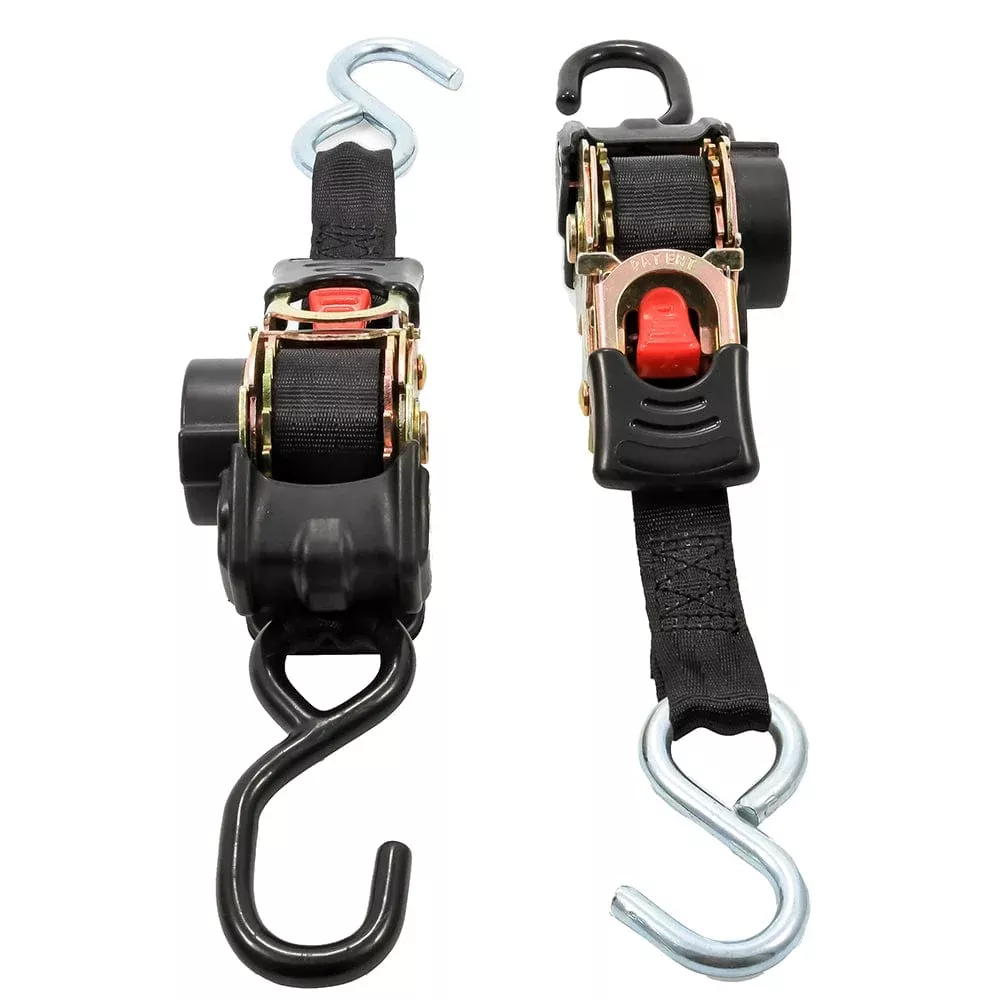 Camco Retractable Tie-Down Straps – 1 Width 6 Dual Hooks
