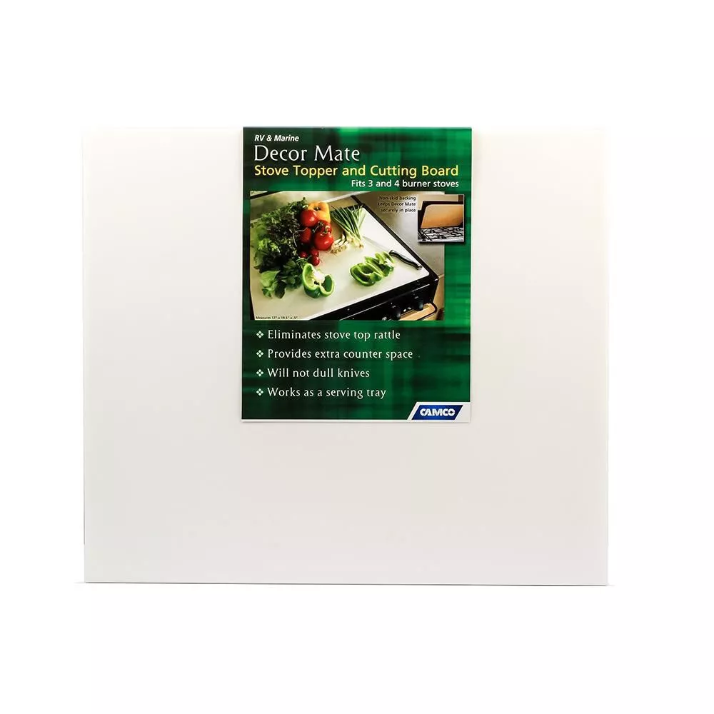Camco RV Decor Mate Stove Topper, White