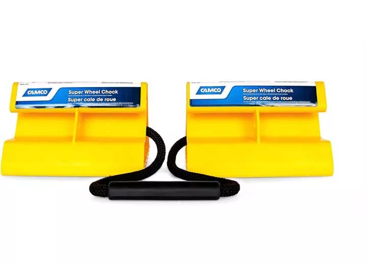 Camco RV Double Super Wheel Chock with Rope, 2-Pack• 44478