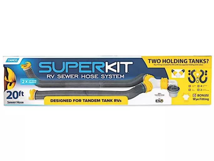 Camco SUPER Kit 20-Foot RV Sewer Hose Kit with Wye Fitting• 39672