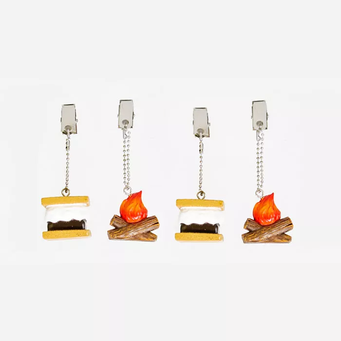 Campfire and S'mores Tablecloth Weights, set of 4