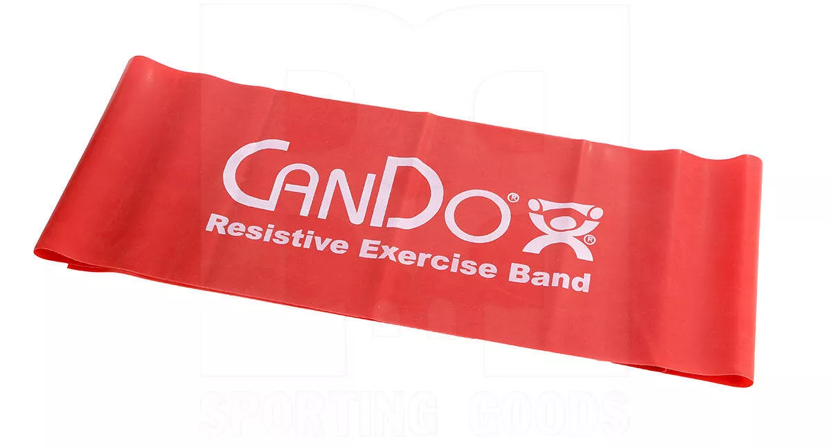 CanDo Low Powder Resistive Exercise Band Red Light 48"
