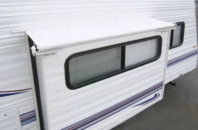 Carefree 12.5' x 3.5' Vinyl Solid White Slide-Out Replacement RV Awning Fabric• DG1500042