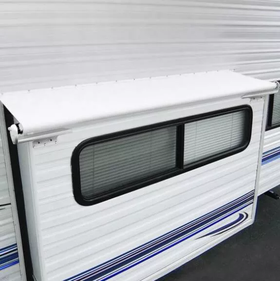 CarefreeCut-To-Fit 100′ Ext. Fabric Solid White Slide-Out Replacement RV Awning Fabric• JF000A