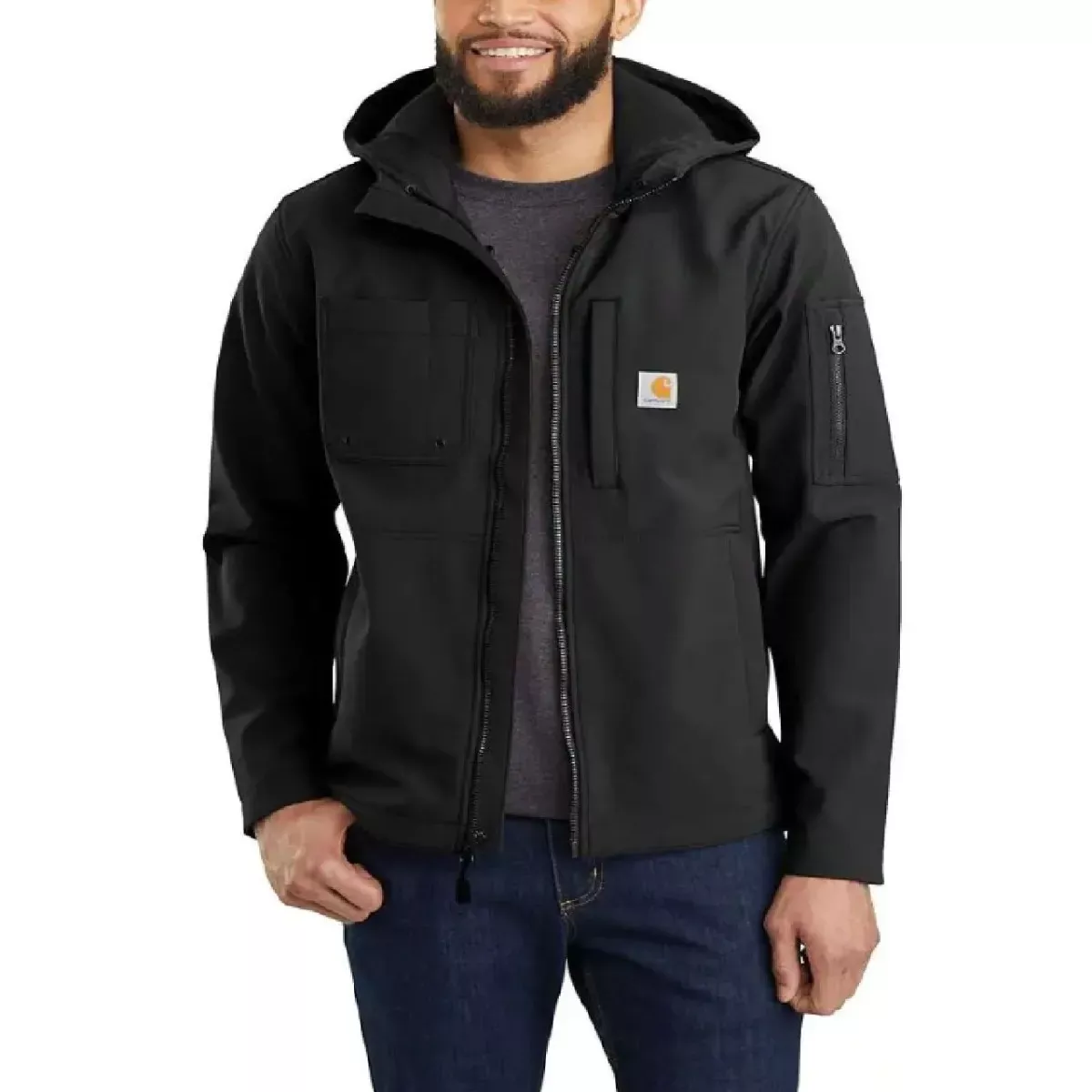 Carhartt Men’s Rain Defender Relaxed Fit Midweight Softshell Hooded Jacket