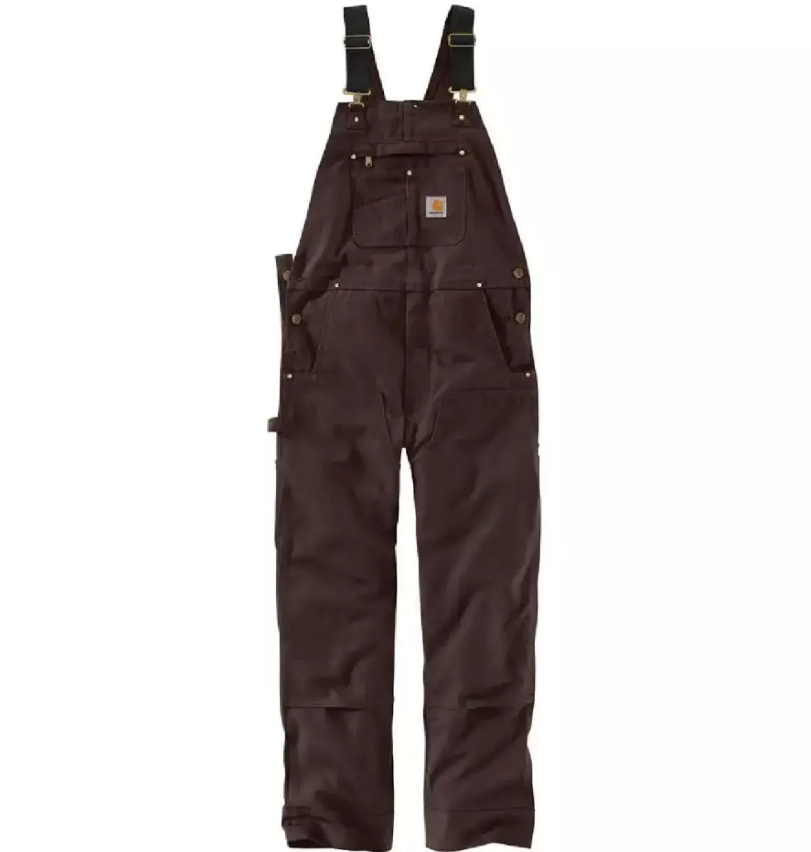 Carhartt Men's Relaxed Fit Dark Brown Duck Bib Overall