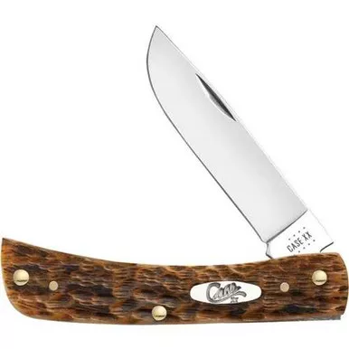Case 30092 Sod Buster Jr Peach Seed Amber Bone Knife