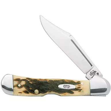 Case Mini Copperlock Amber Jigged Bone Knife
