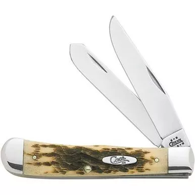 Case Trapper Amber Jigged Bone Chrome Vanadium Knife