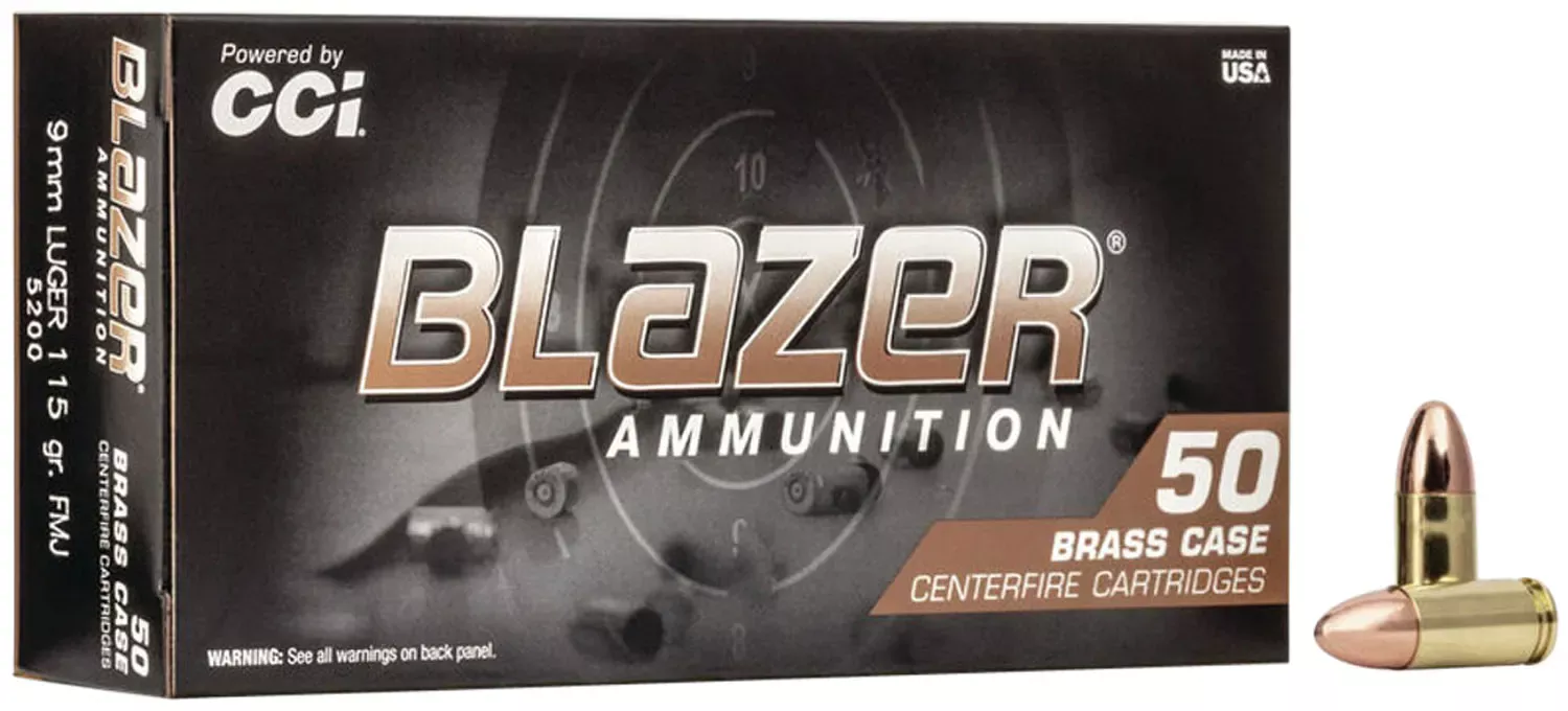 CCI Blazer Brass 9mm Luger 115 Gr. Full Metal Jacket 50/Box