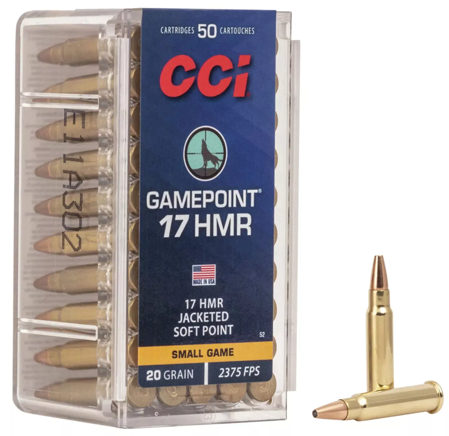 CCI Gamepoint 17 HMR 20 Gr. Jacketed Soft Point 50/Box