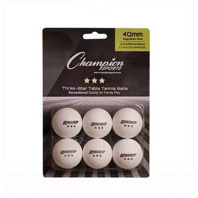 Champion Ping Pong Balls 6 Pack White