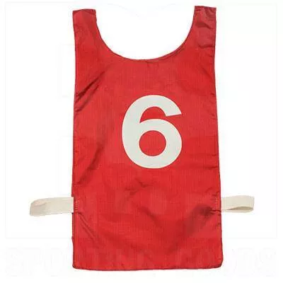Champion Sports Red Numbered Heavyweight Nylon Pinnie