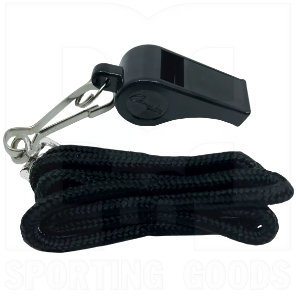 Champion Sports Whistle & Lanyard Black