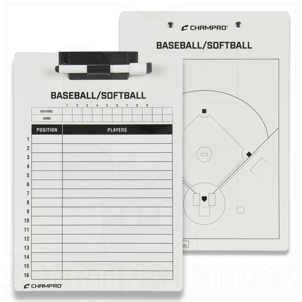 Champro Baseball/Softball Coach's Dry Erase Board w/ Marker 9"x12"