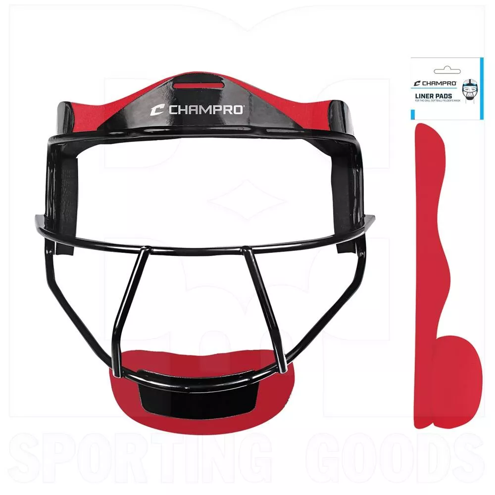 Champro The Grill Softball Fielder's Facemask Color Liner Pad Kit Scarlet