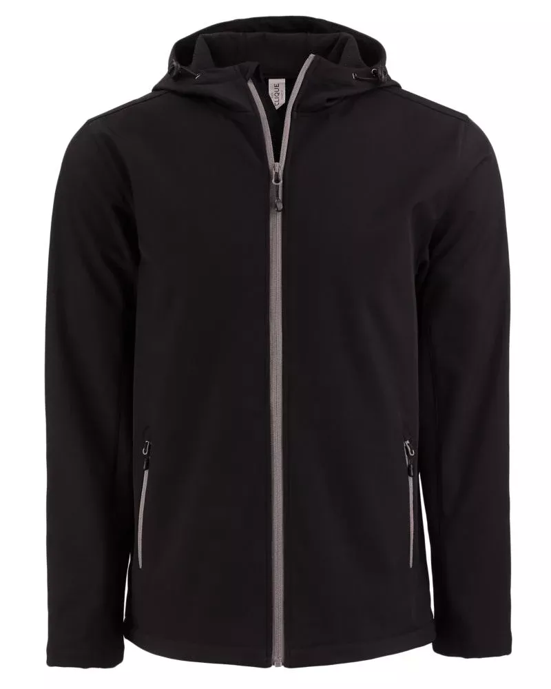 Clique Men's Tempo Recycled Stretch Softshell Full Zip Hooded Jacket