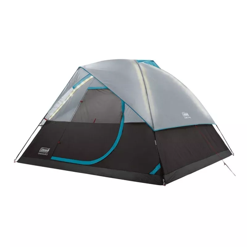 Coleman OneSource Rechargeable 4-Person Camping Dome Tent w/Airflow SystemLED Lighting