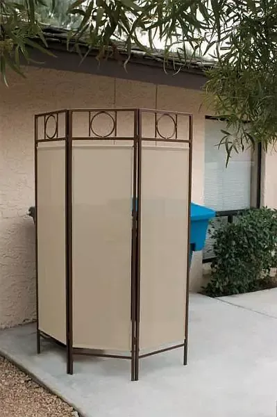 Contemporary Privacy Screen - Black Frame/Black Fabric
