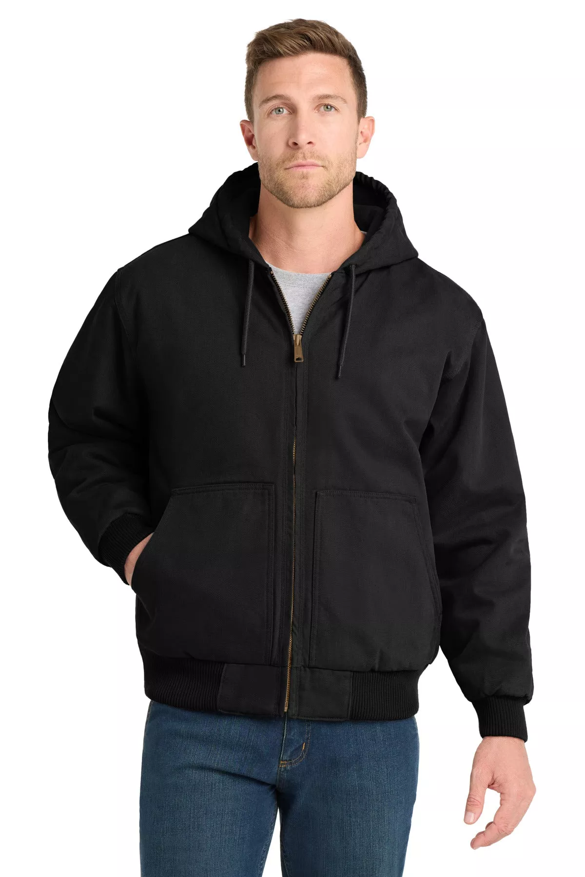 CornerStone Men’s Washed Duck Cloth Insulated Hooded Work Jacket