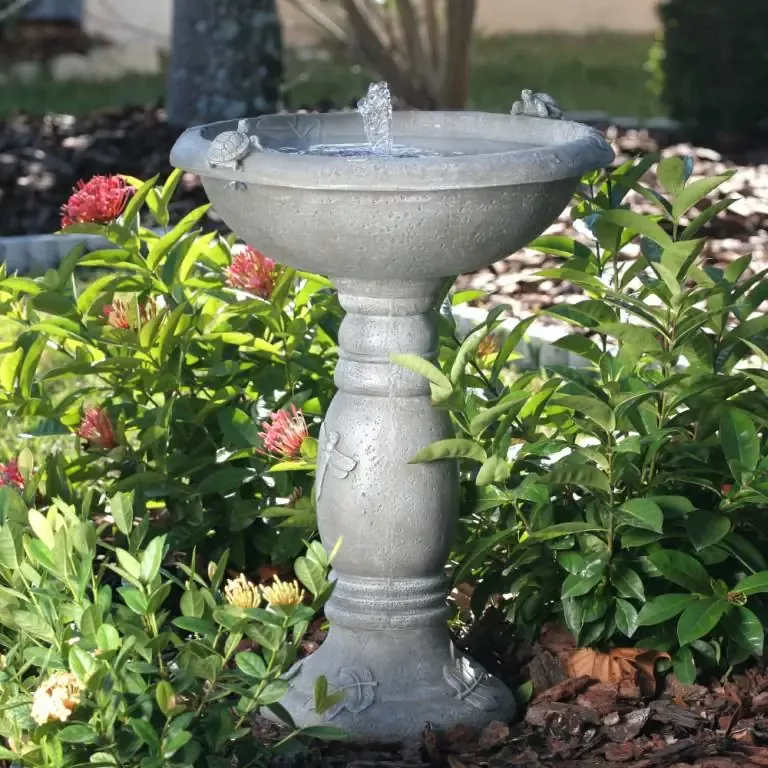 Country Garden Weathered Stone Bird Bath - 20622024