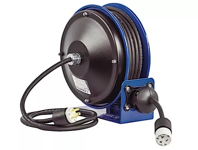 Cox Reels Compact Efficient Heavy Duty Power Cord Reel With A Single Industrial Receptacle• PC10-3012-A