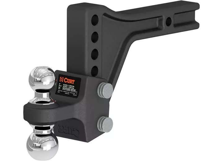 Curt Adjustable Trailer Hitch Ball Mount with Dual Ball, 2" Shank, 15k• 45935