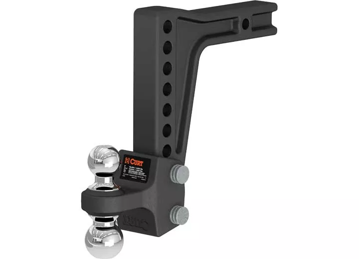 Curt Deep-Drop Adjustable Trailer Hitch Ball Mount with Dual Ball, 2" Shank, 15K• 45936
