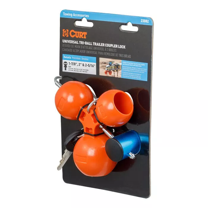 CURT Universal Tri-Ball Trailer Coupler Lock