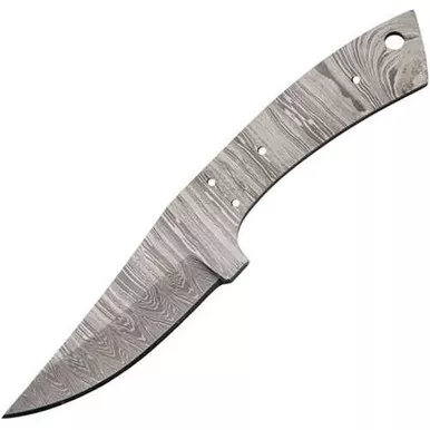Curved Damascus Drop Point Blade Blank