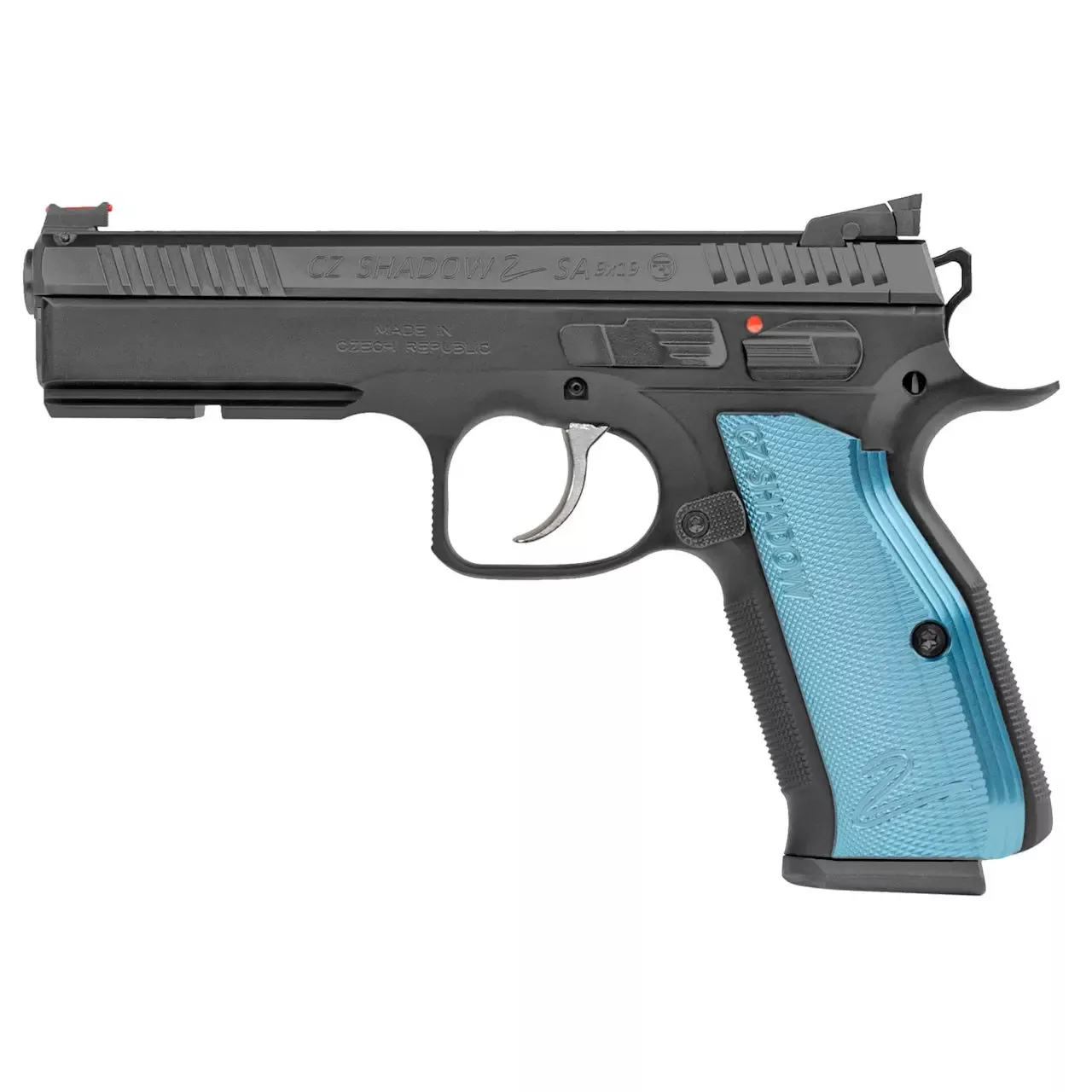 CZ SP-01 Shadow 2 Black and Blue 9mm 4.89″