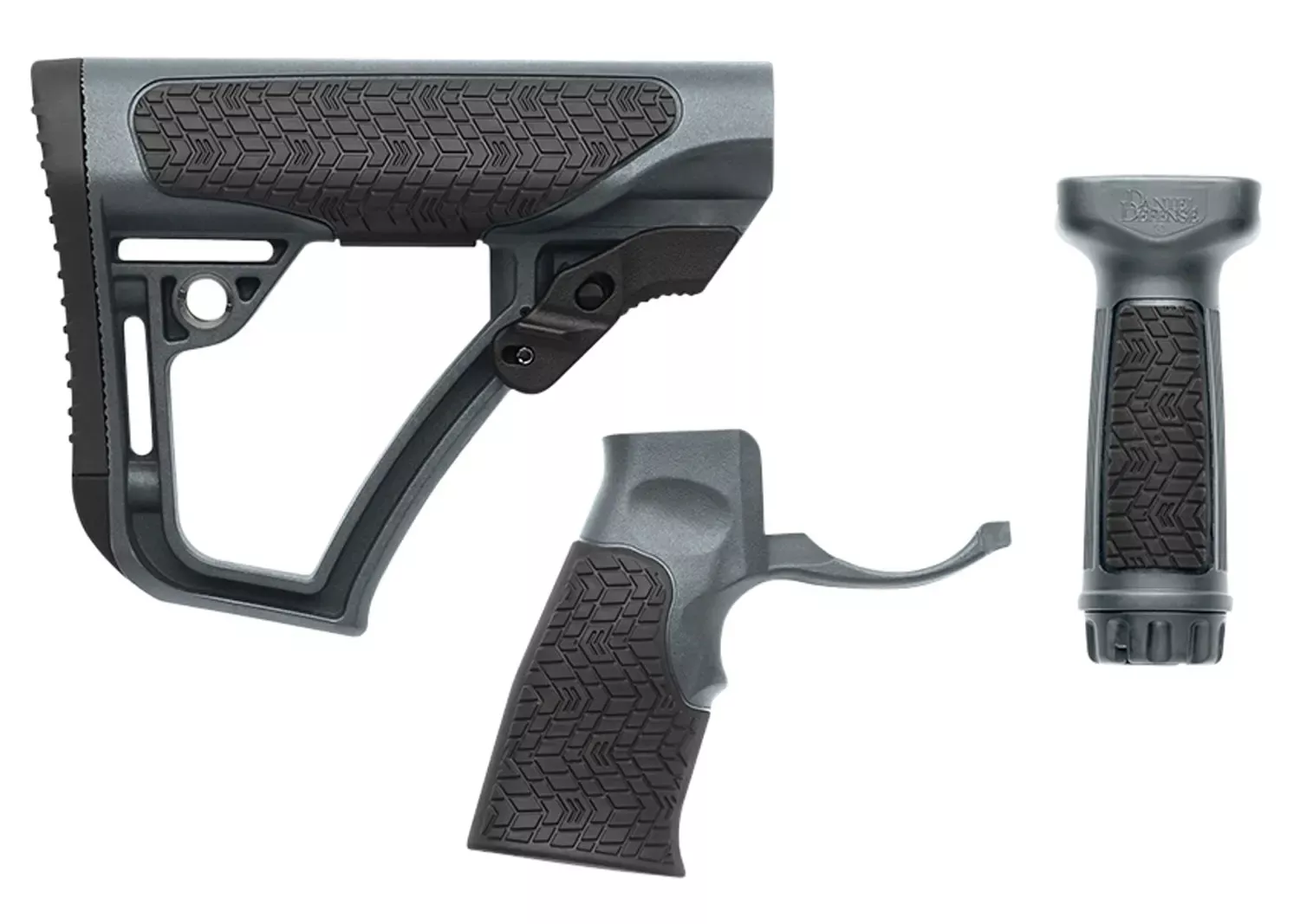 Daniel Defense Buttstock Pistol Grip Vertical Foregrip Combo Gray