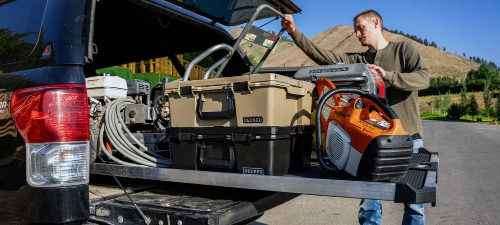 DECKED CargoGlide Truck Bed Slide | Length 63″-95″ | 100% Extension | Payload Capaccity 1,000-2,200 lbs | For Trucks