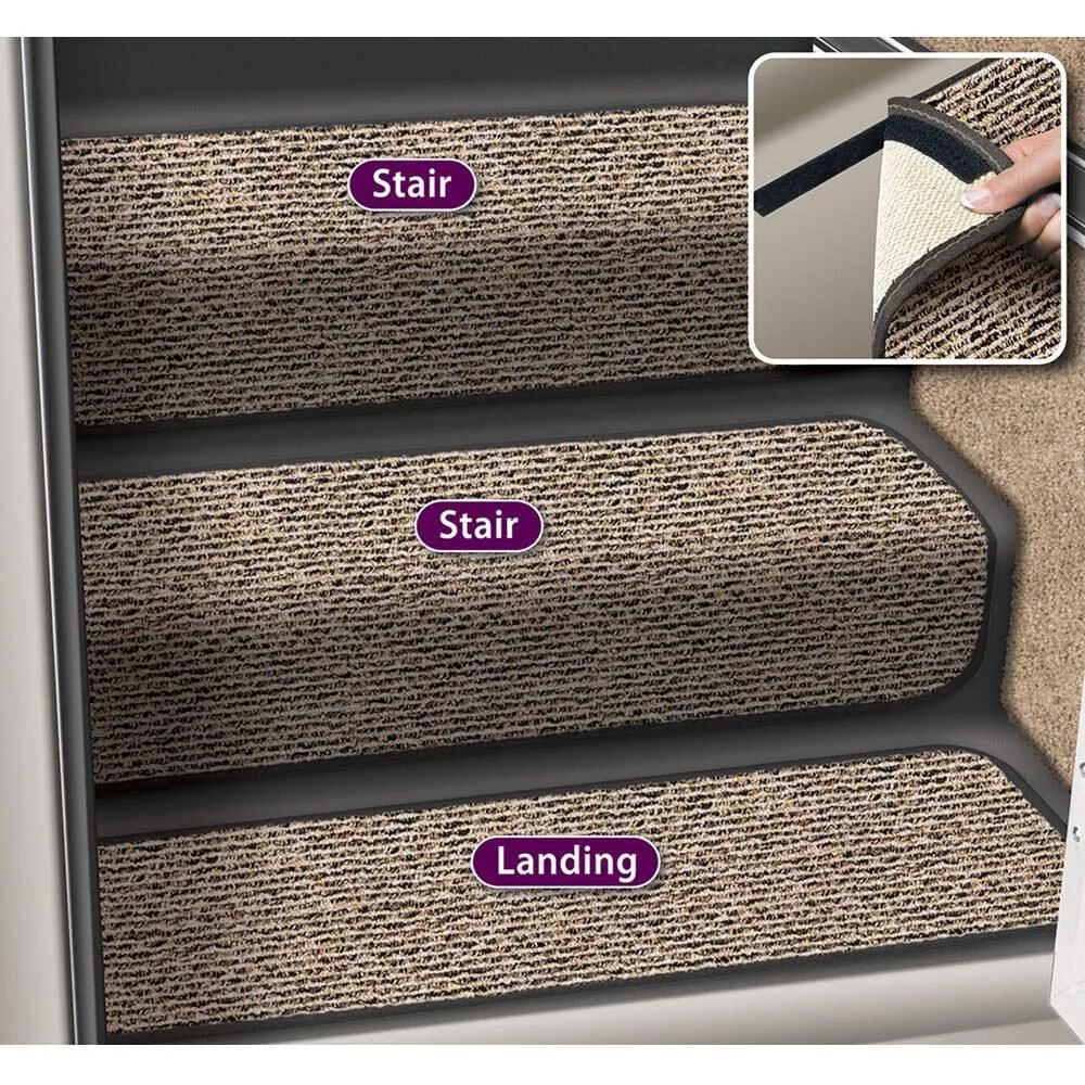 Decorian Step Hugger Landing Rug, 8", Peppercorn
