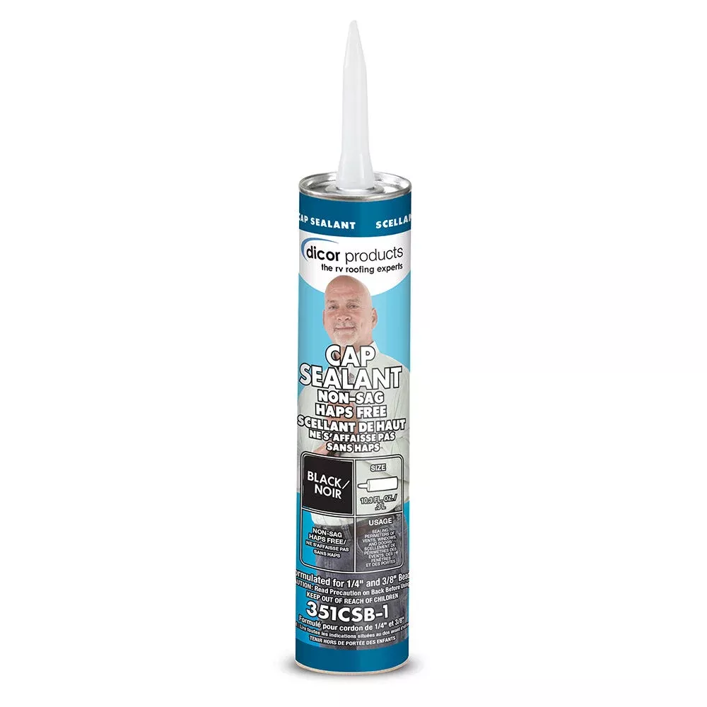 Dicor Cap Sealant, 10-oz. Tube, Black