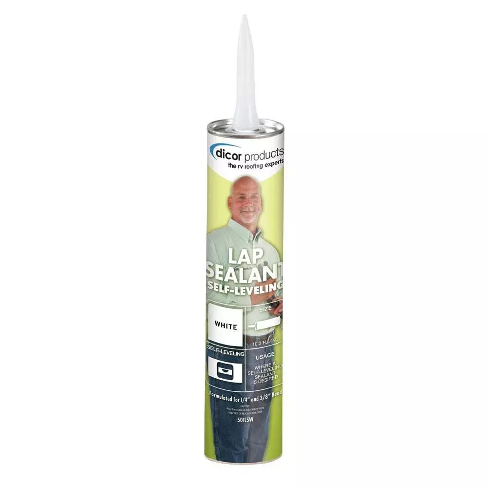 Dicor Self-Leveling Lap Sealant, 10.3-oz. Tube, White