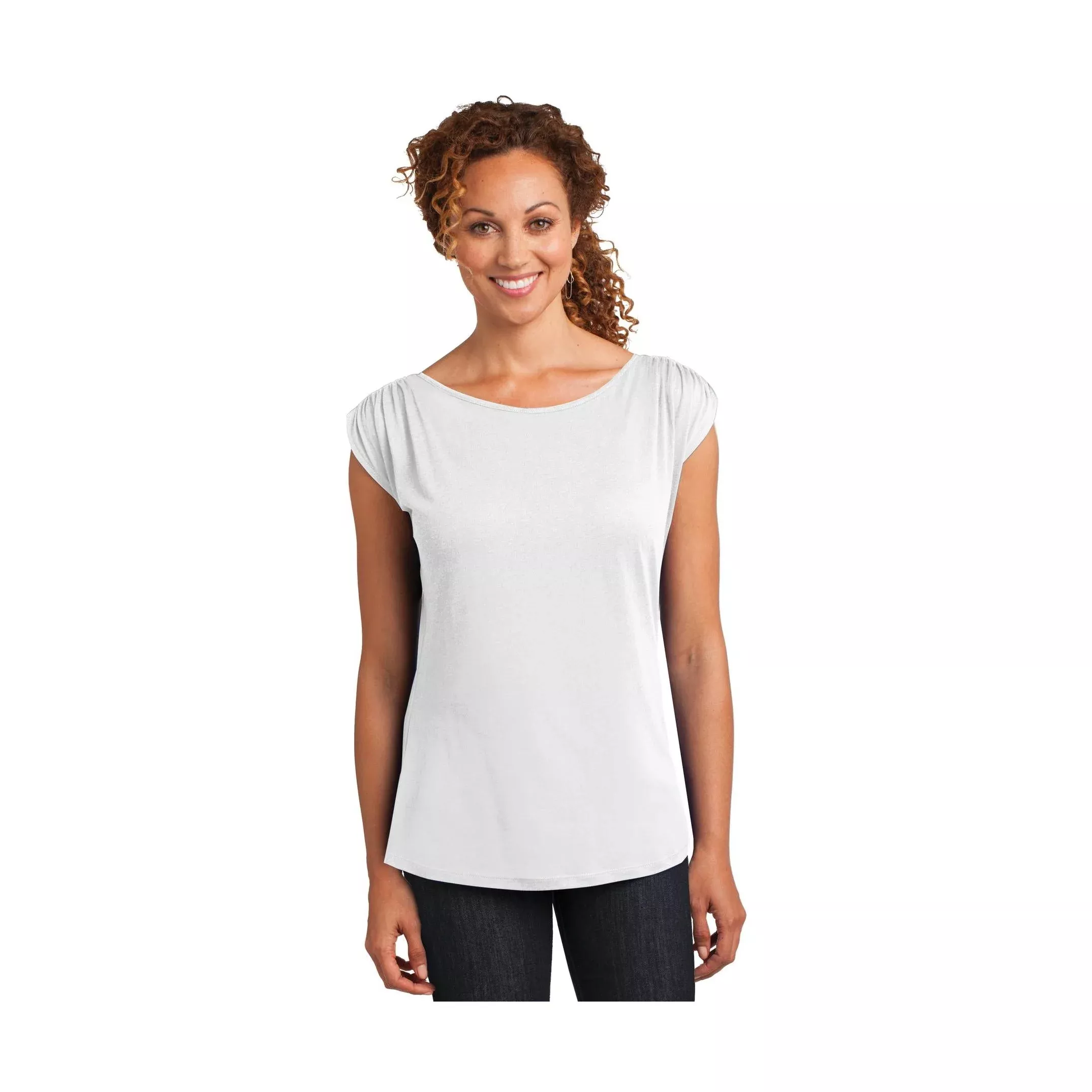 District Made Women’s Modal Blend Gathered Shoulder Tee
