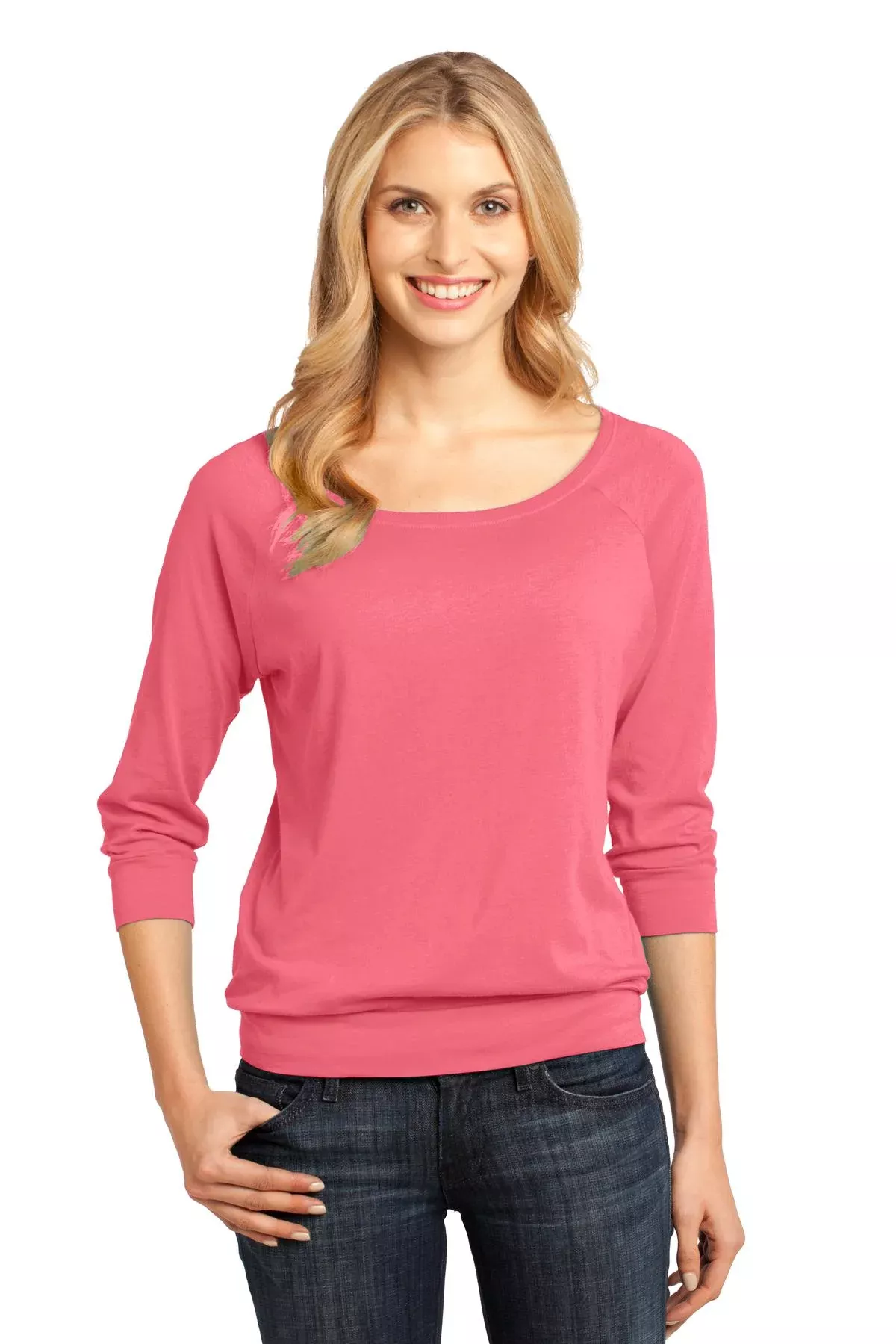 District Women’s Made Modal Blend 3/4-Sleeve Raglan DM482
