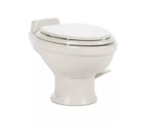 Dometic 321 Elongated Ceramic Low Profile RV Toilet - Bone• 302321683