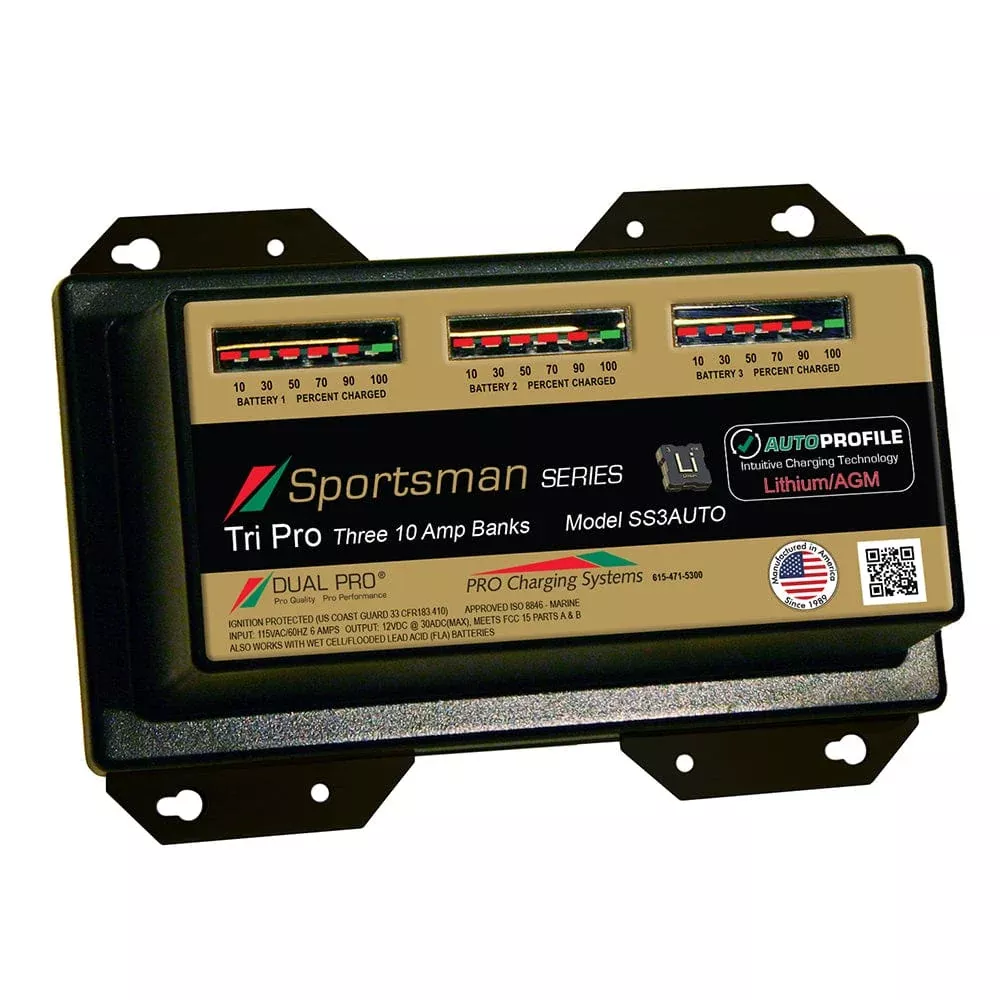 Dual Pro SS3 Auto 30A – 3-Bank Lithium/AGM Battery Charger