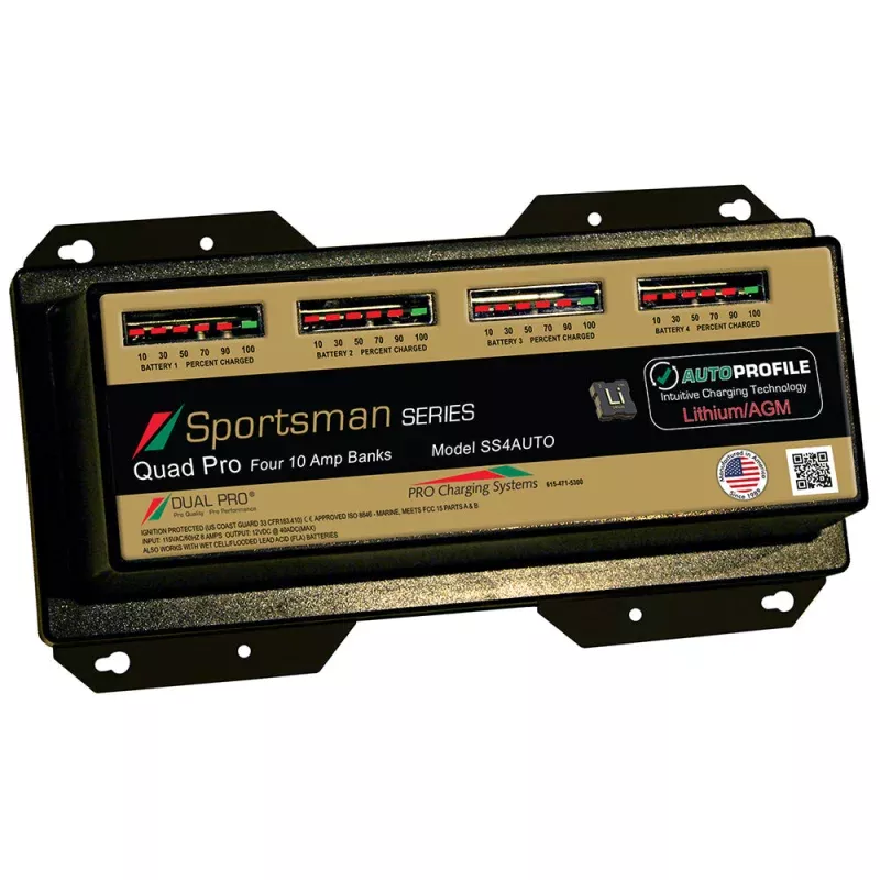 Dual Pro SS4 Auto 40A – 4-Bank Lithium/AGM Battery Charger