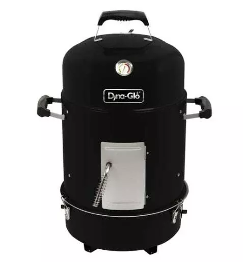 Dyna-Glo Compact Charcoal Bullet Smoker - High-Gloss Black• DGVS390BC-D